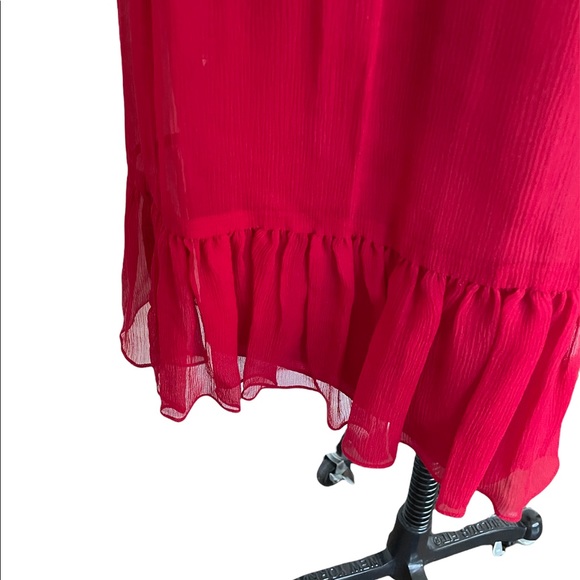 Melissa Sweet Red Silk Dress with Sweetheart Neckline Size 4 - Picture 8 of 10